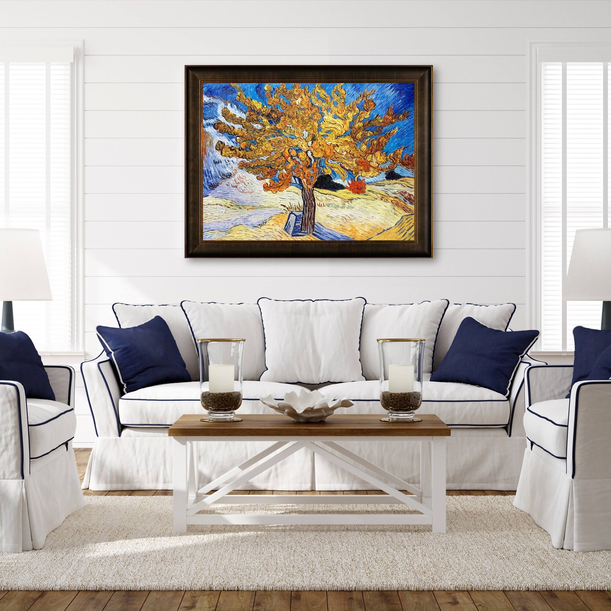 La Pastiche The Mulberry Tree with Veine D'Or Bronze Scoop Frame ,36.5"x 46.5" Bed Bath